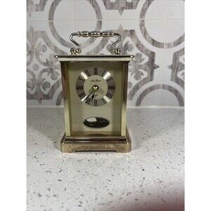 Vintage Seth Thomas Carriage‎ Rapture Mantle Solid Brass Quartz Clock Model 243